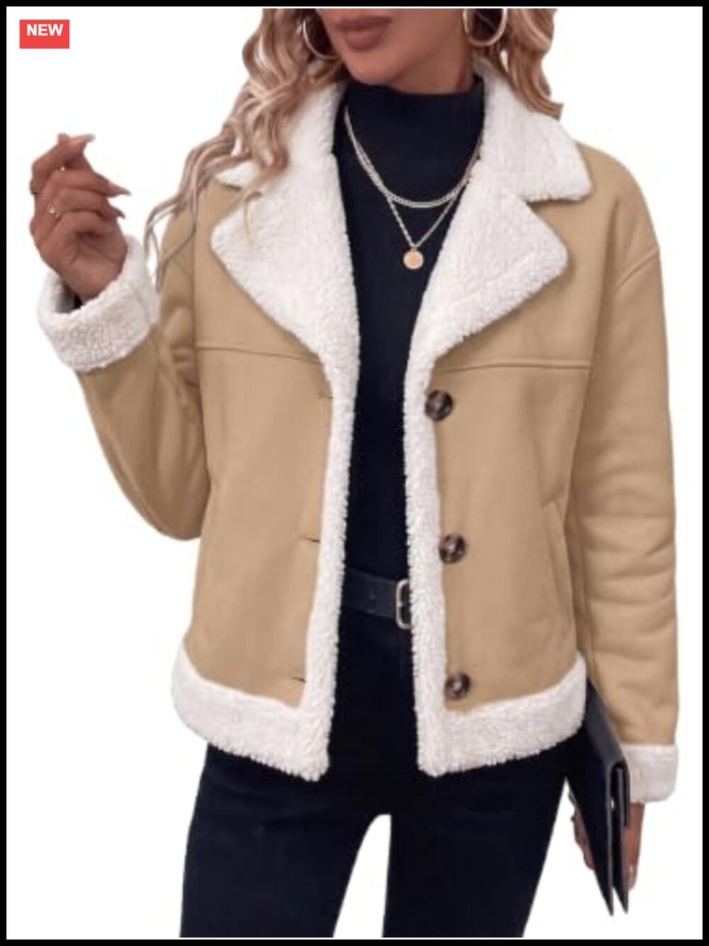 Faux Suede Leather Bomber Jacket Sherpa Lined Cropped Casual Winter Coat